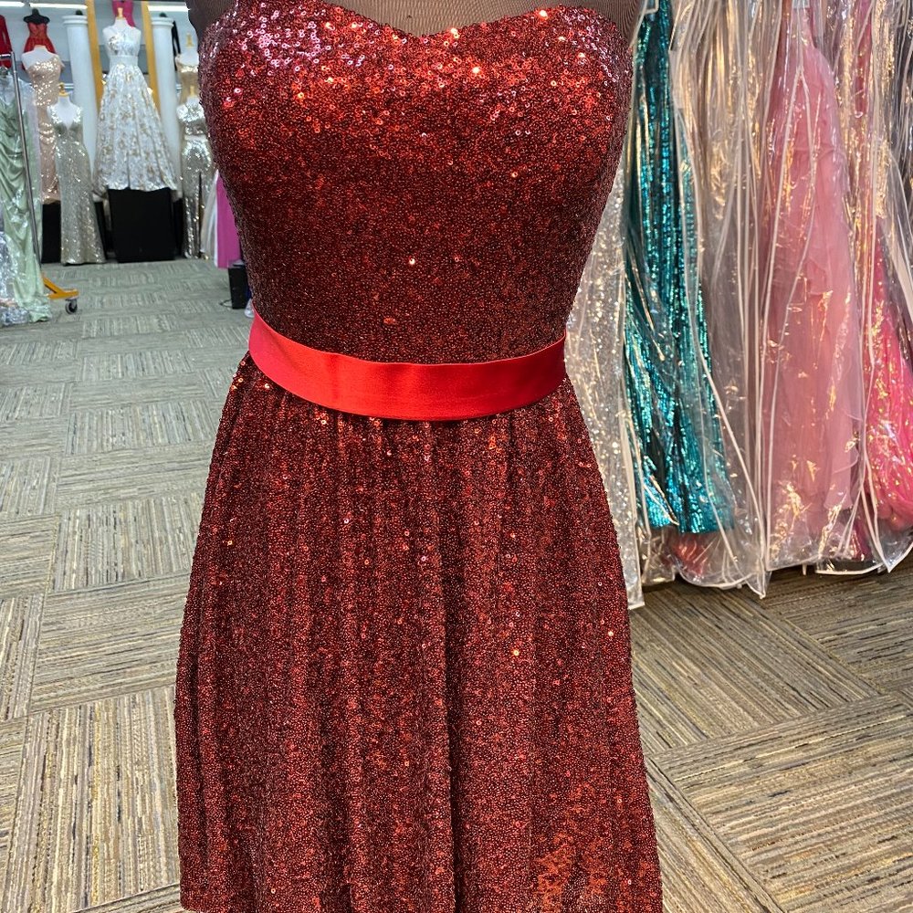 CHRISTINA WU RED SHORT STYLE DRESS